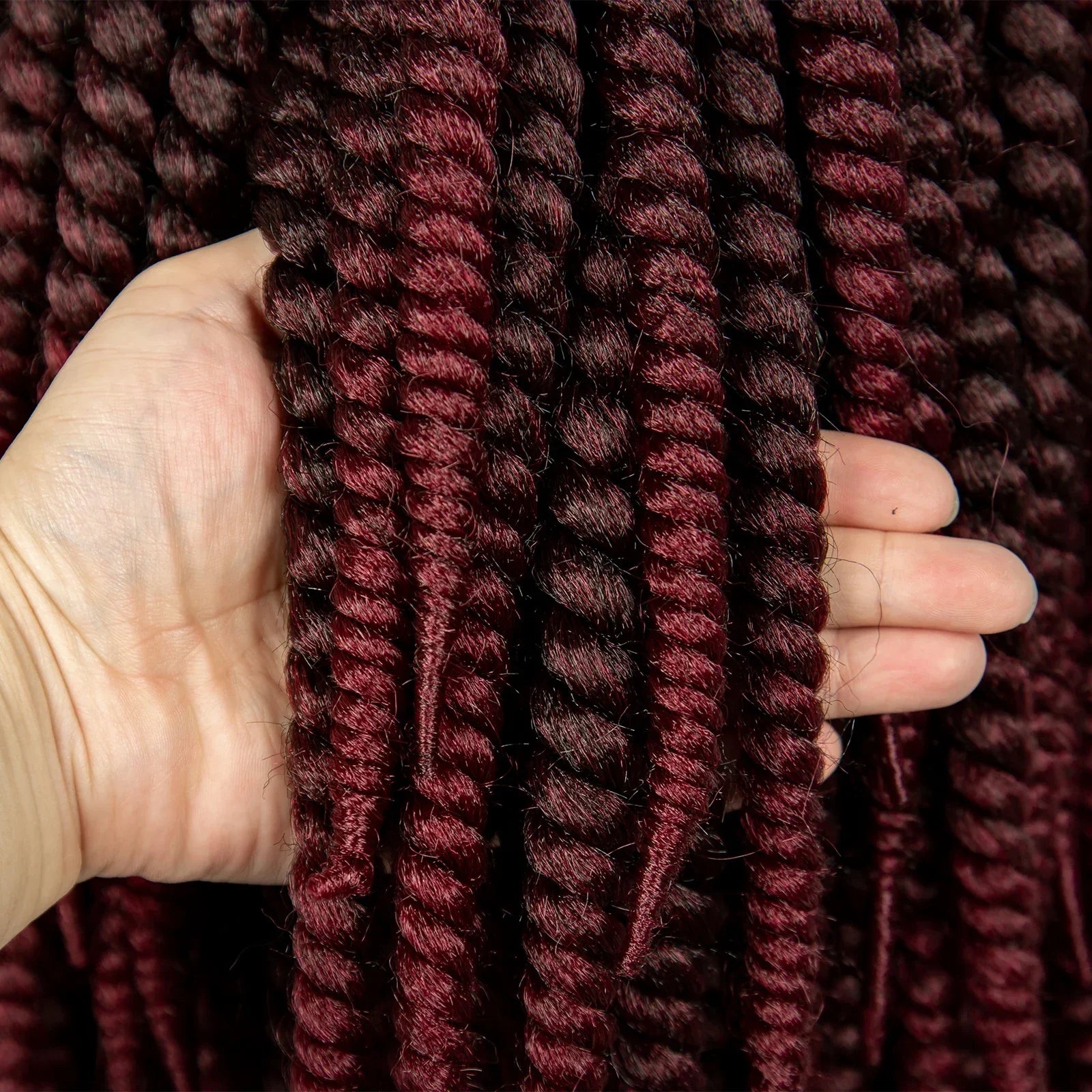 16 Inch Brown Twisted Braided Bob Wig | Full Lace | Kanekalon Fiber | For Black Women