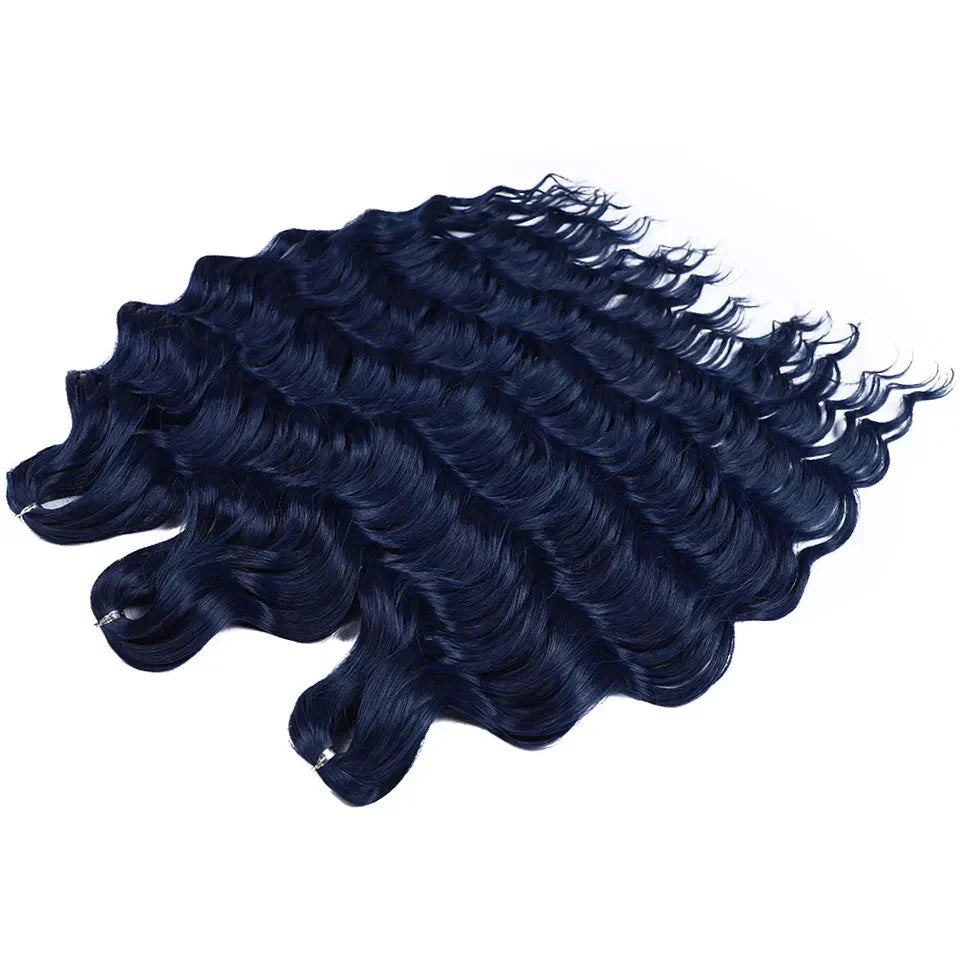 24" Orange Twist Crochet Hair | Synthetic Deep Wave Braiding Hair Extensions | Water Wave Hair | Heat Resistant Fiber | 60 Strands/Pack