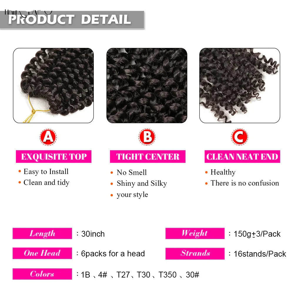 30" Passion Twist Crochet Hair - Ombre - Pre-Looped - 16 Strands/Pack - Synthetic