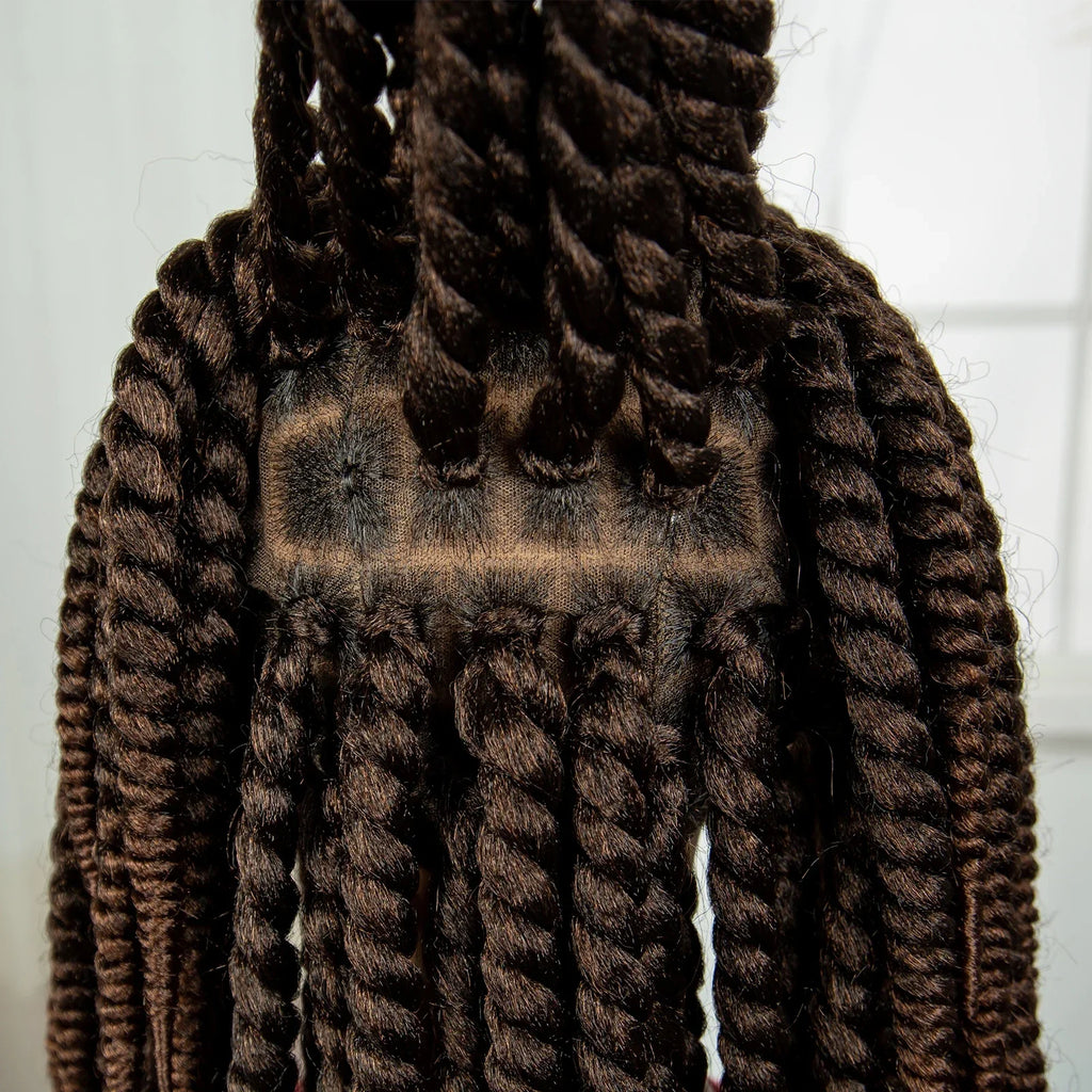 16" Twist Knotless Braids Wig | HD Full Lace | Baby Hair | Natural Look