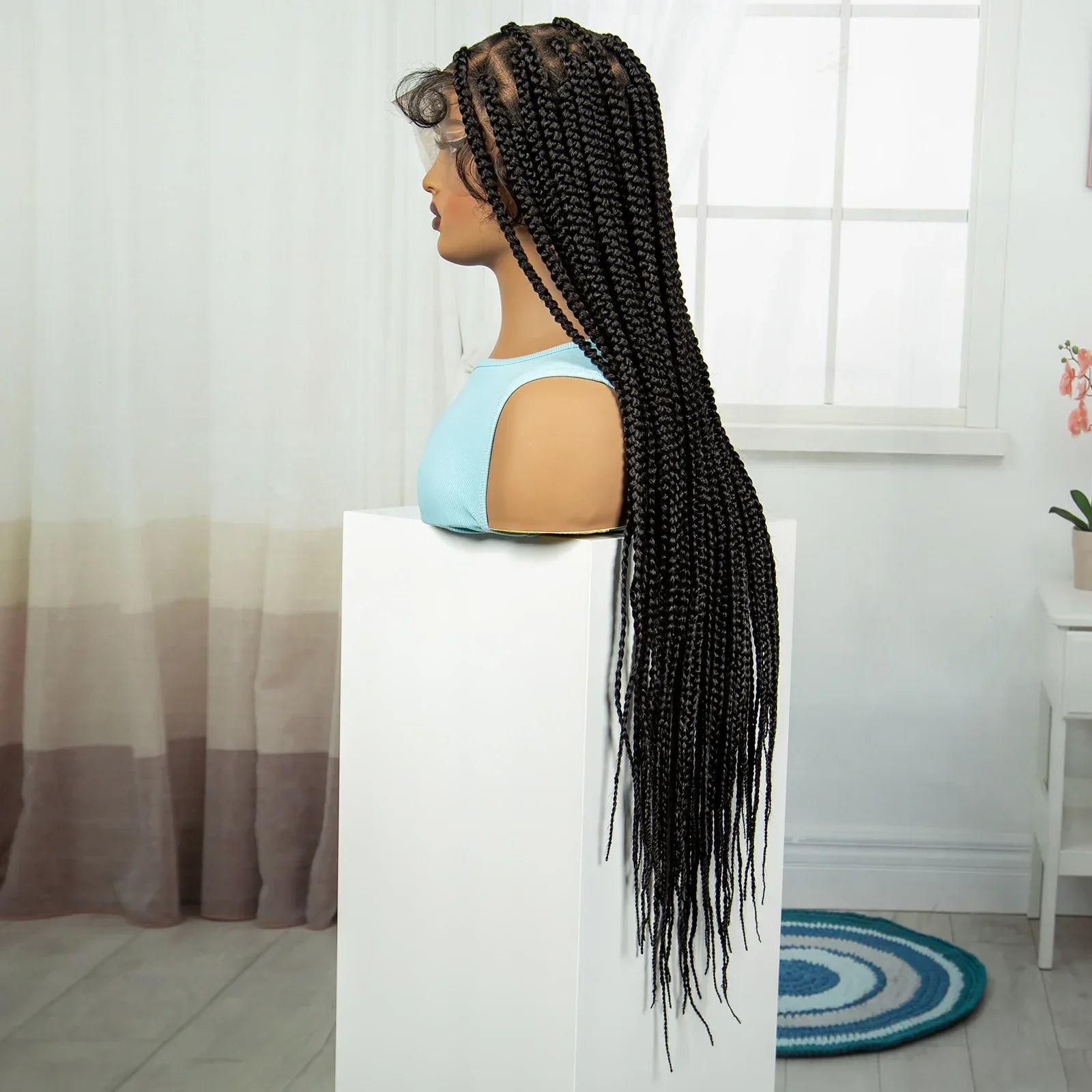 36" Knotless Box Braids Wig | Full Lace | Baby Hair | Natural Look