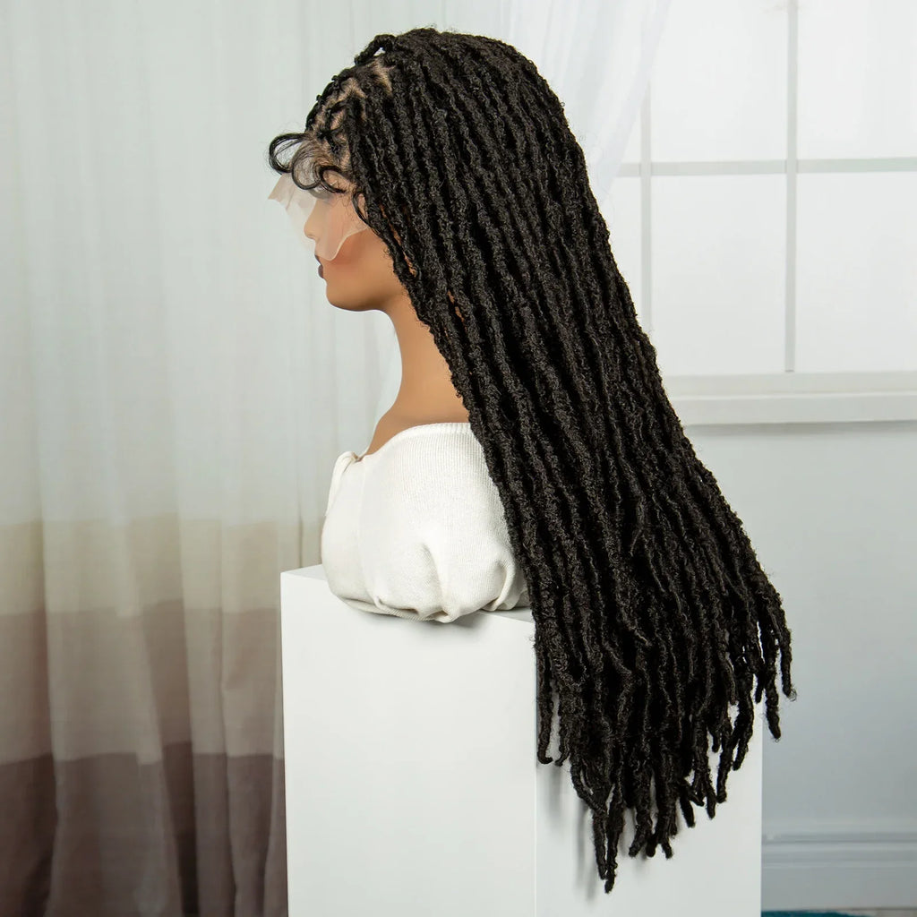 28" Cornrow Faux Locs Full Lace Wig | Goddess Braids | Baby Hair | Knotless Box Braids