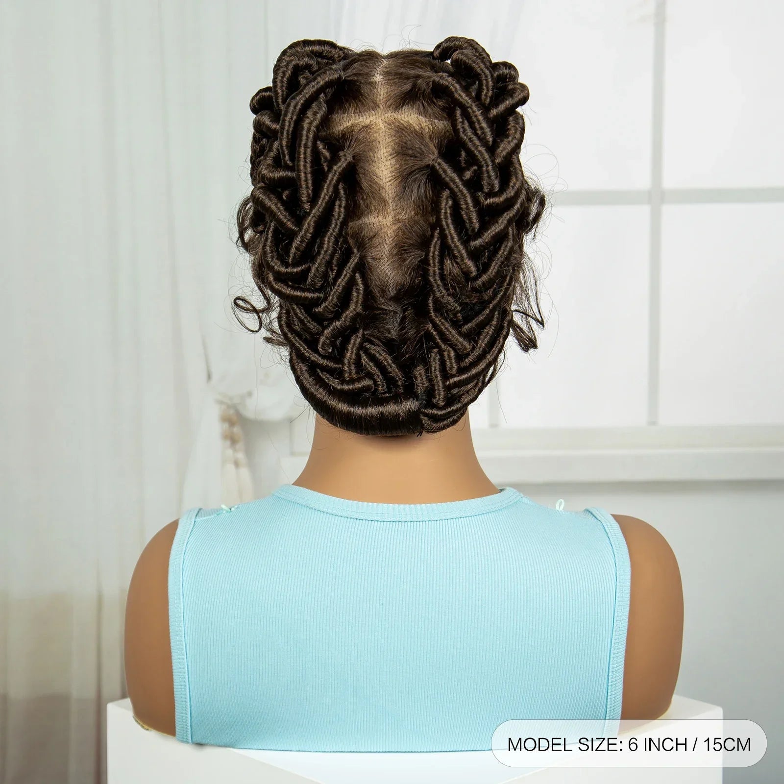 613 Blonde Short Handmade Bantu Knotless Braids Wig | Full Lace