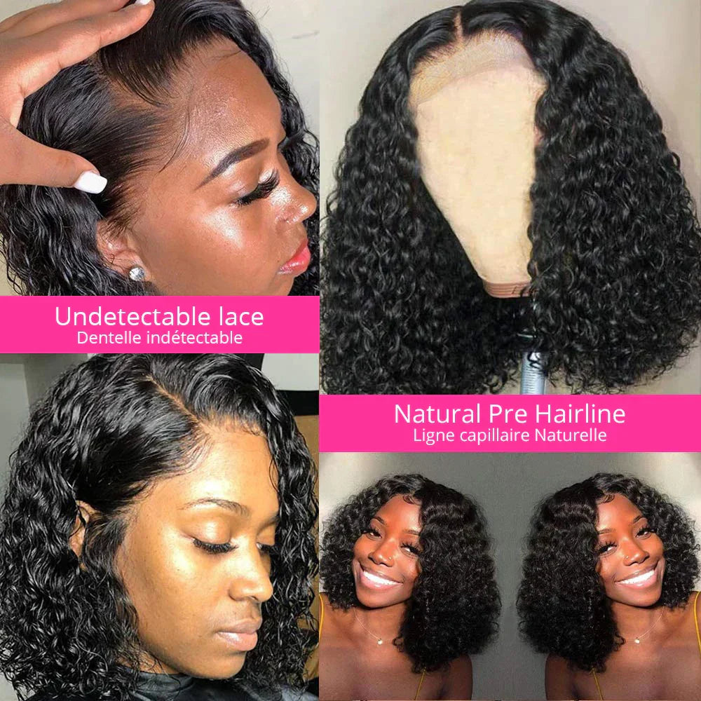 12A Deep Wave Bob Wig | Glueless | Ready to Go | Lace Frontal & Closure Options | Brazilian Remy Human Hair