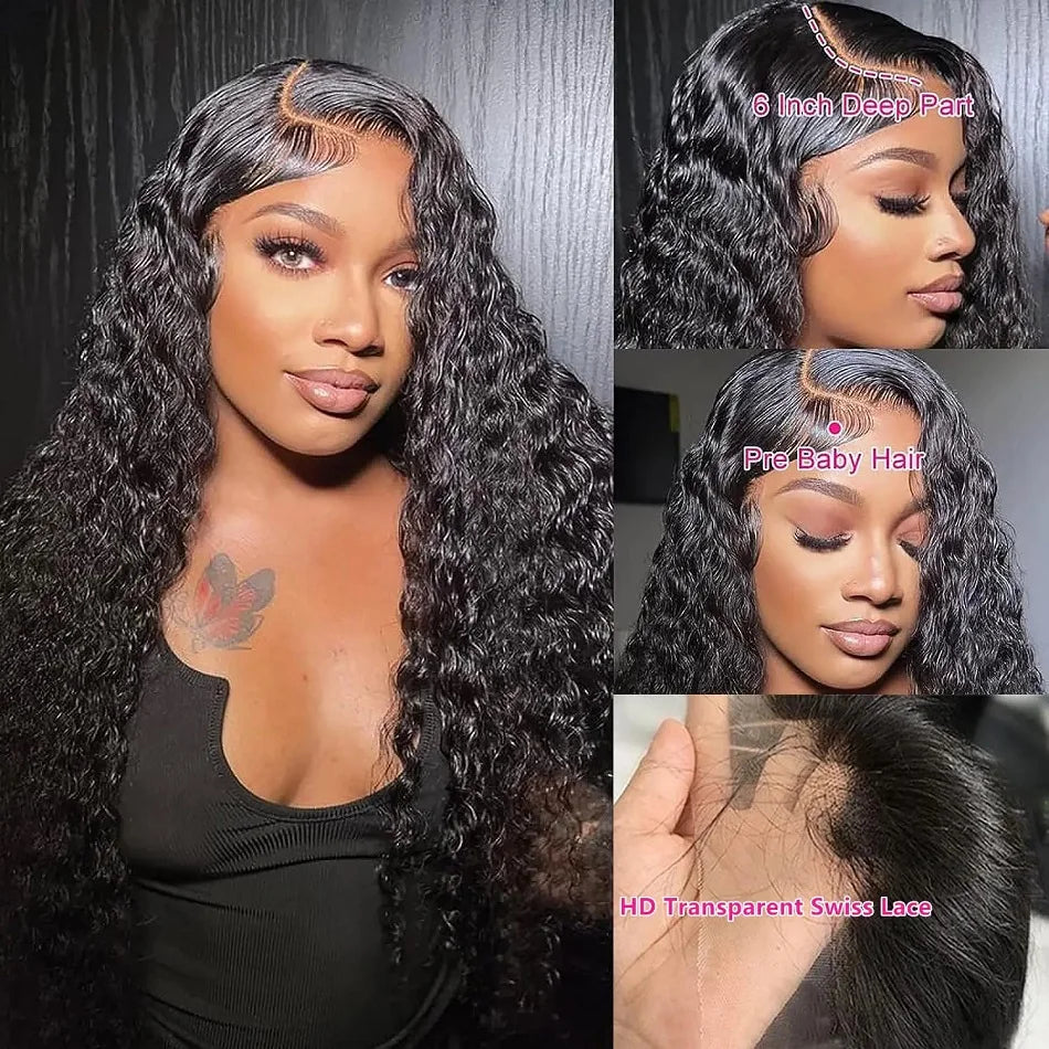 40 Inch Curly Human Hair Lace Front Wig | 250% Density Brazilian Remy HD Lace Frontal Wig for Women (On Sale)