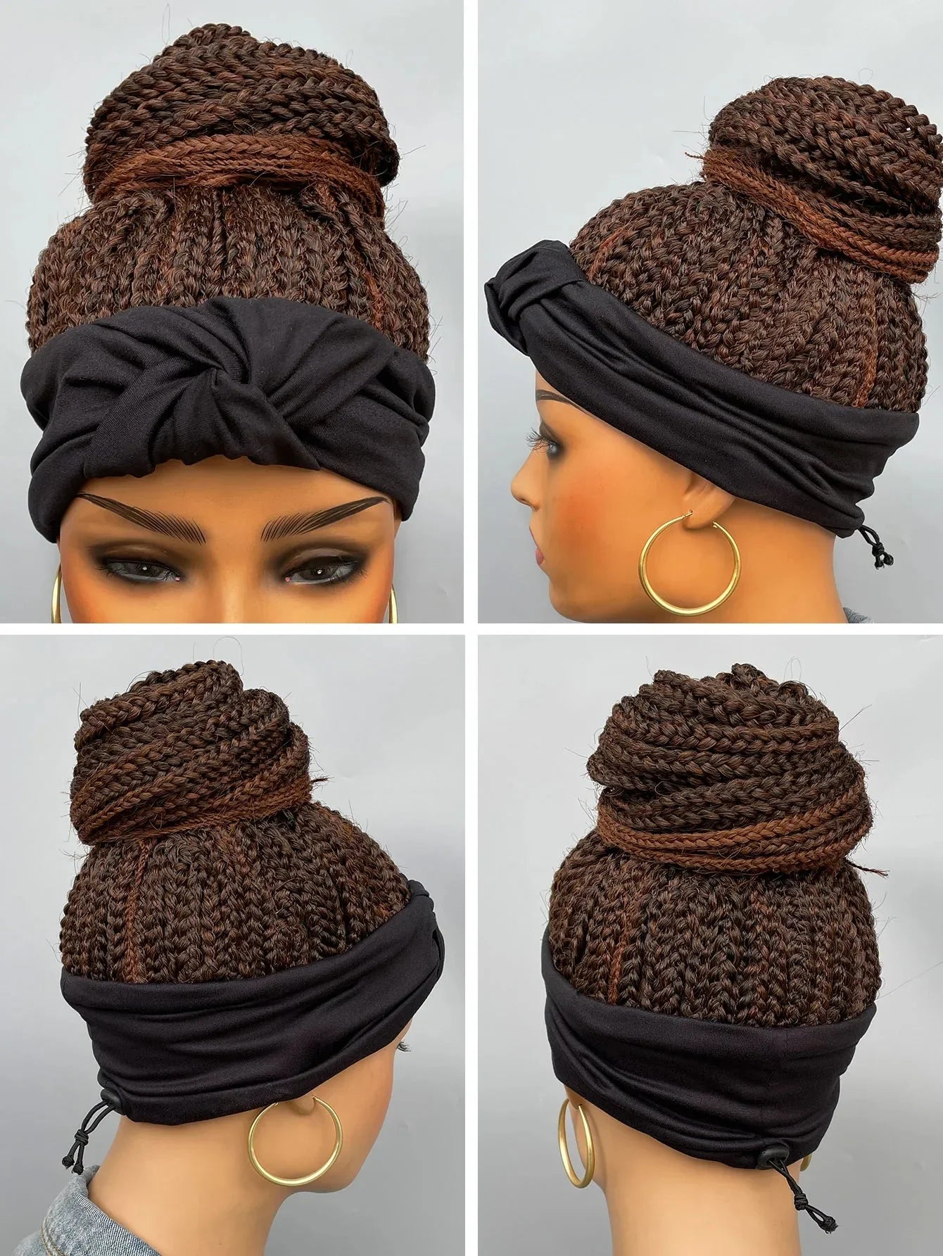 26" Twist Cornrow Headband Wig | Crochet Braids | Long Straight Synthetic