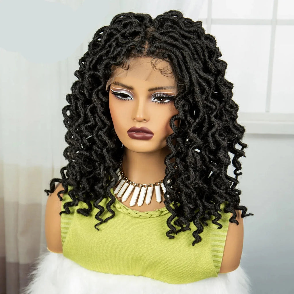 18" Faux Locs Full Lace Wig | Baby Hair | Transparent Lace Front | Crochet Dreadlocks | Black Women