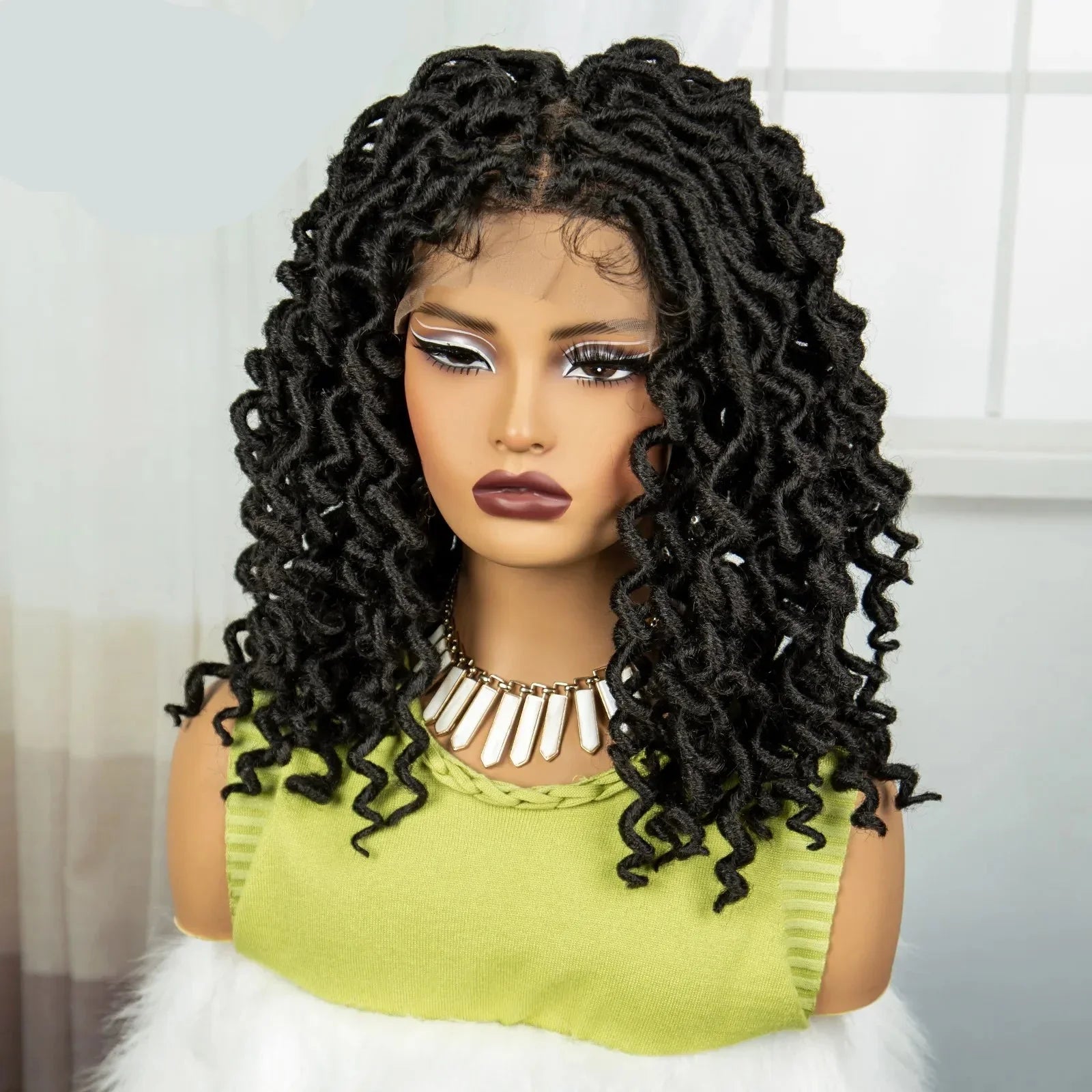 18" Faux Locs Full Lace Wig | Baby Hair | Transparent Lace Front | Crochet Dreadlocks | Black Women