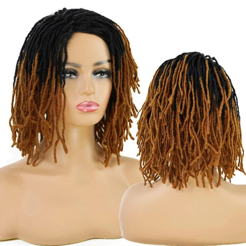 10" Braided Bob Wig | Afro Dreadlock Wig | Curly Ends | Synthetic Crochet Wig | Cosplay