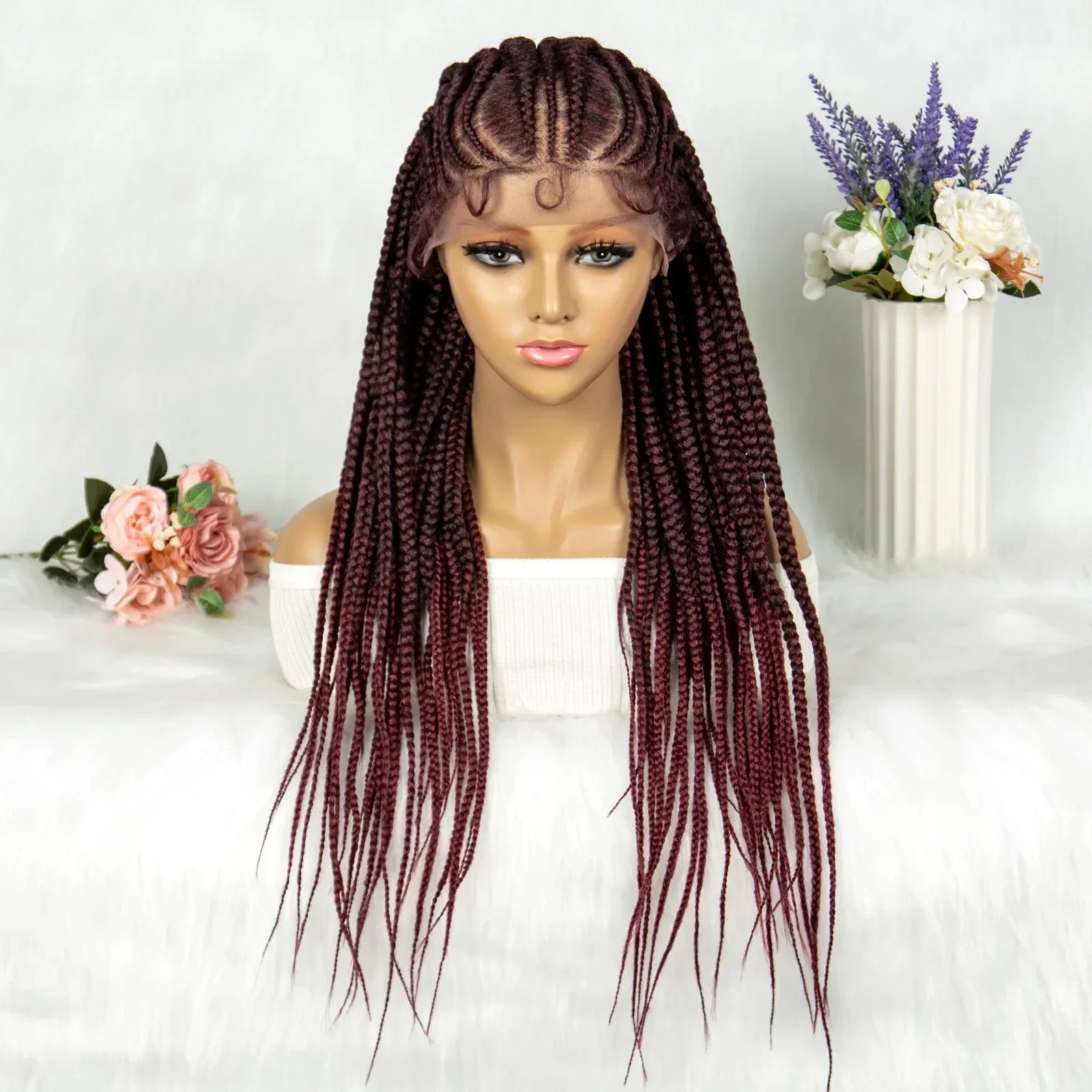 13x6 Lace Front Faux Locs Braided Wig | Crochet Braids | Synthetic Locs | Black Women