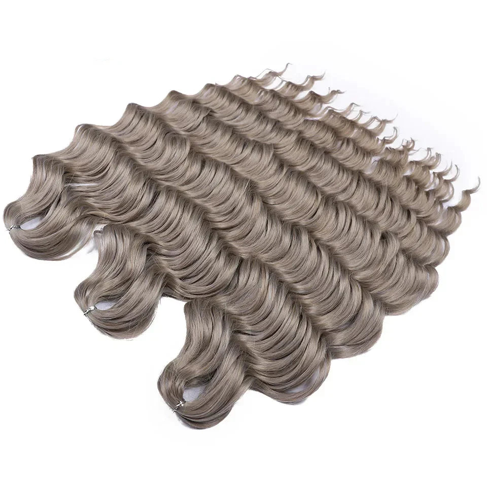 24" Orange Twist Crochet Hair | Synthetic Deep Wave Braiding Hair Extensions | Water Wave Hair | Heat Resistant Fiber | 60 Strands/Pack