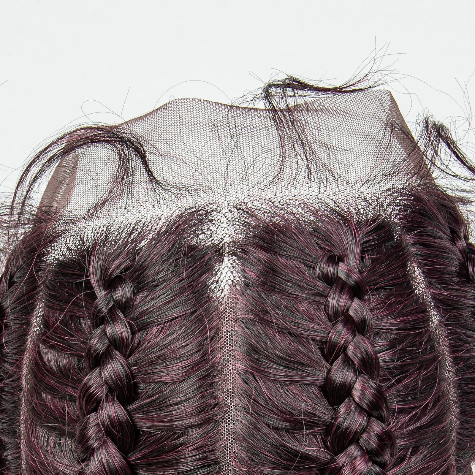 22" Box Braids Full Lace Wig | Two Curly Ponytails | Baby Hair | Synthetic Braided Wig