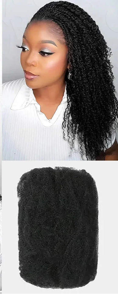 Afro Kinky Bulk Human Hair for Braids | Virgin Remy Extensions (Multi-Color Options)