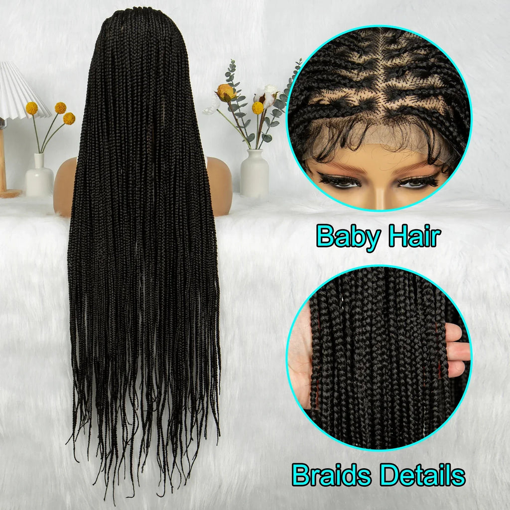 36" Twisted Box Braids Wig | Full Lace with Natural Hairline