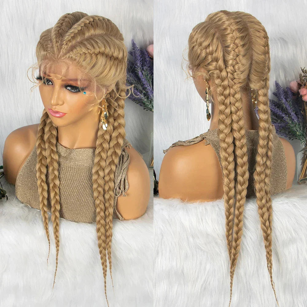 26" Blonde Ombre Twist Braids Wig | Lace Front Clearance Sale