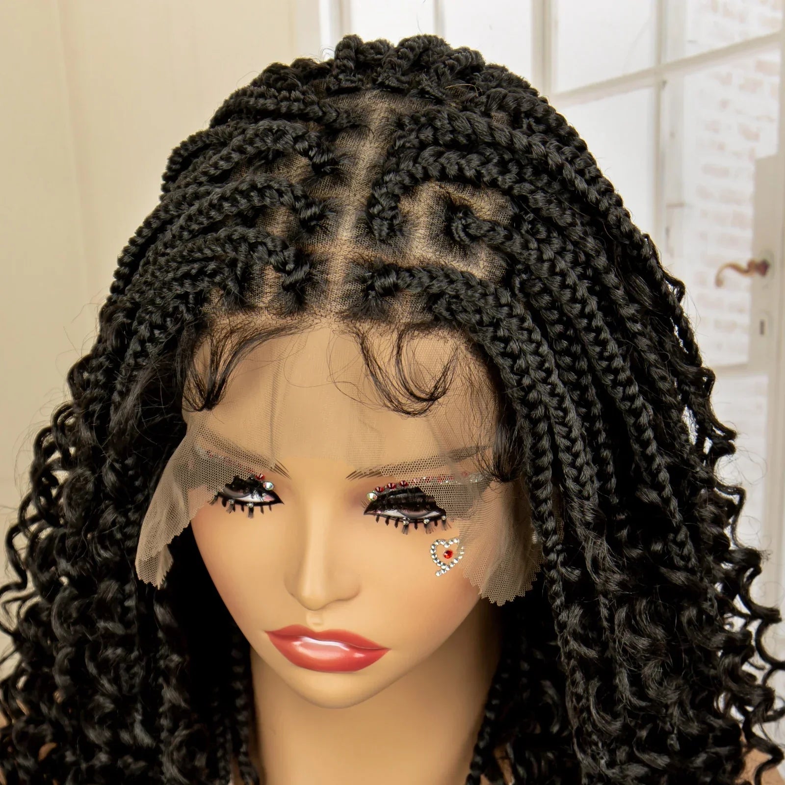 14" Burgundy Box Braids Wig | Full Lace | Kanekalon Fiber | Boho Braids | For Women