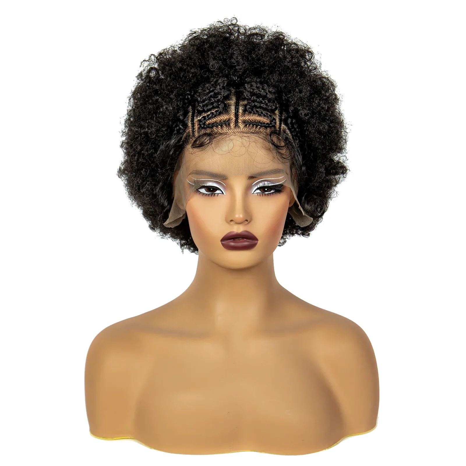 8" Natural Afro Kinky Curly Braids Wig | 13x6 Lace | Baby Hair | Bouncy Curls