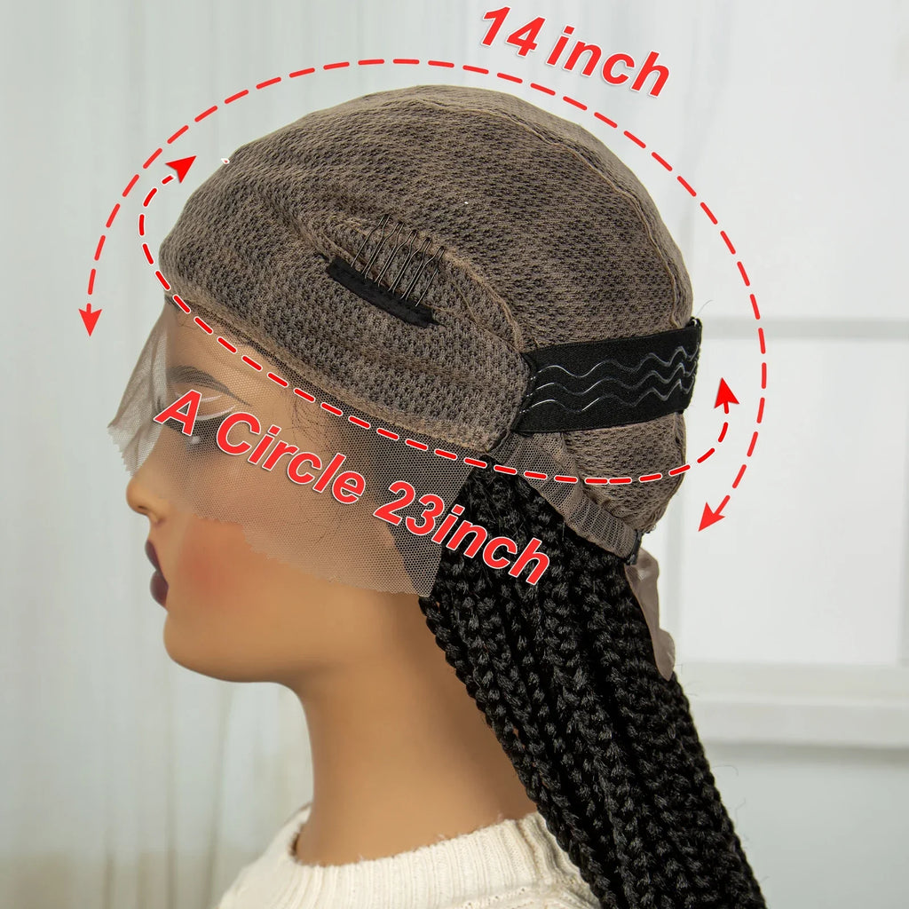 34" HD Boho Box Braids Wig | Curly Ends | Full Lace | Baby Hair