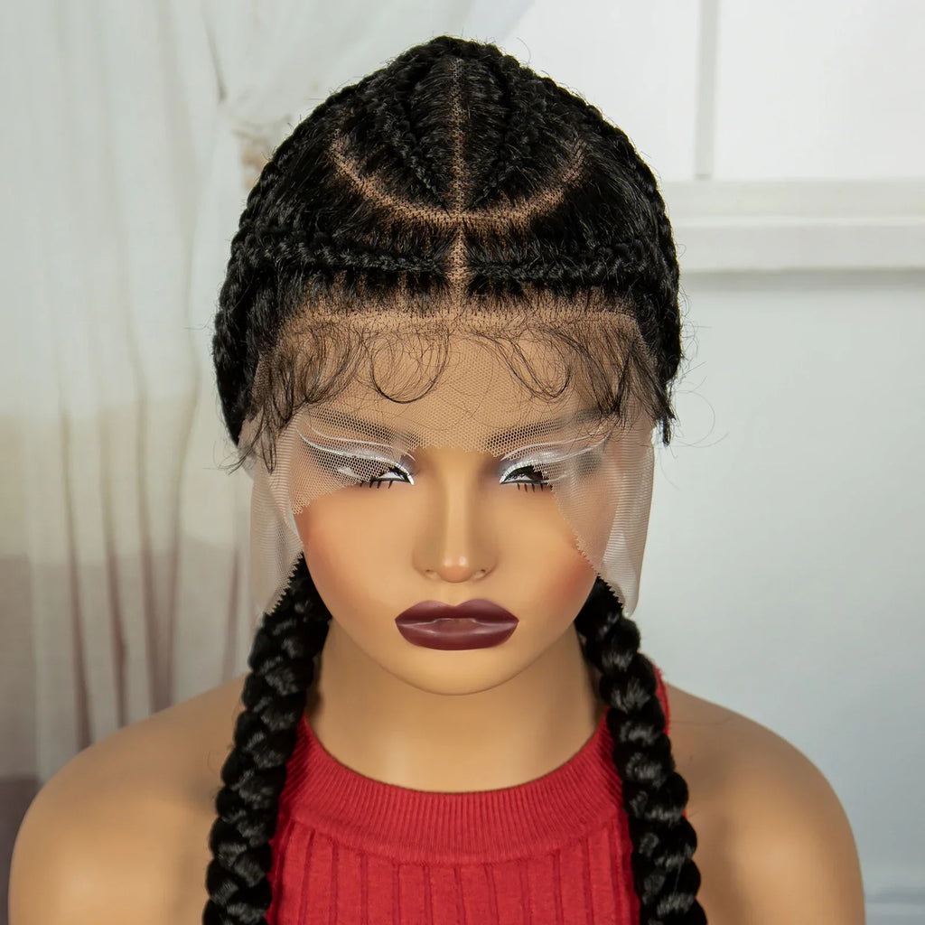48" Super Long Cornrow Knotless Braids Wig | Full Lace Frontal