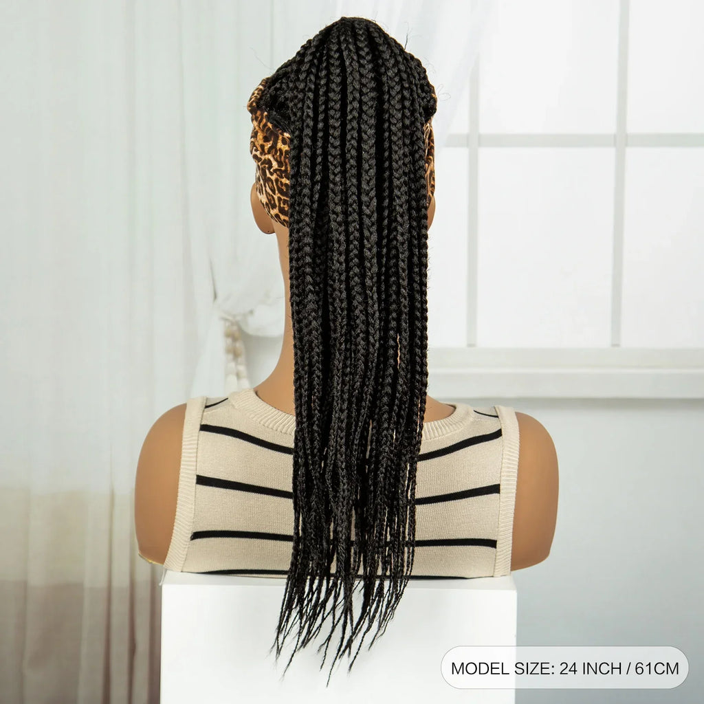 613 Blonde Ponytail Headband Braid Wig with Bangs | Knotless Style