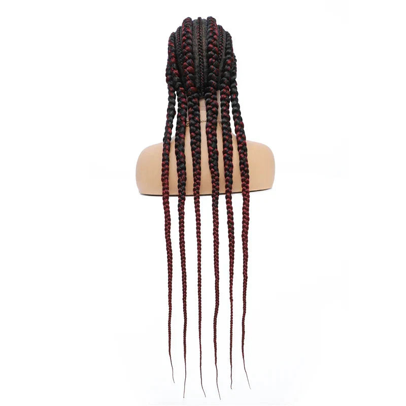 36" Cornrow Knotless Braids Wig | 360 Full Lace | Baby Hair | Synthetic