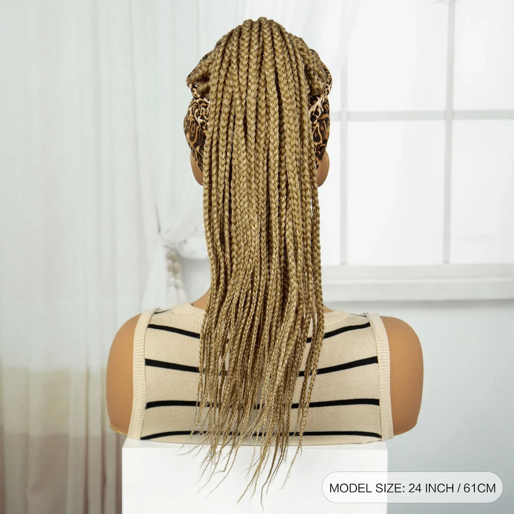 613 Blonde Ponytail Headband Braid Wig with Bangs | Knotless Style