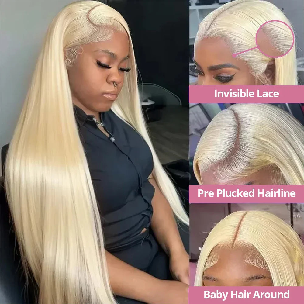 613 Honey Blonde Straight 13x6 HD Lace Frontal Human Hair Wig | Transparent Brazilian Remy 13x4 Lace Frontal for Women