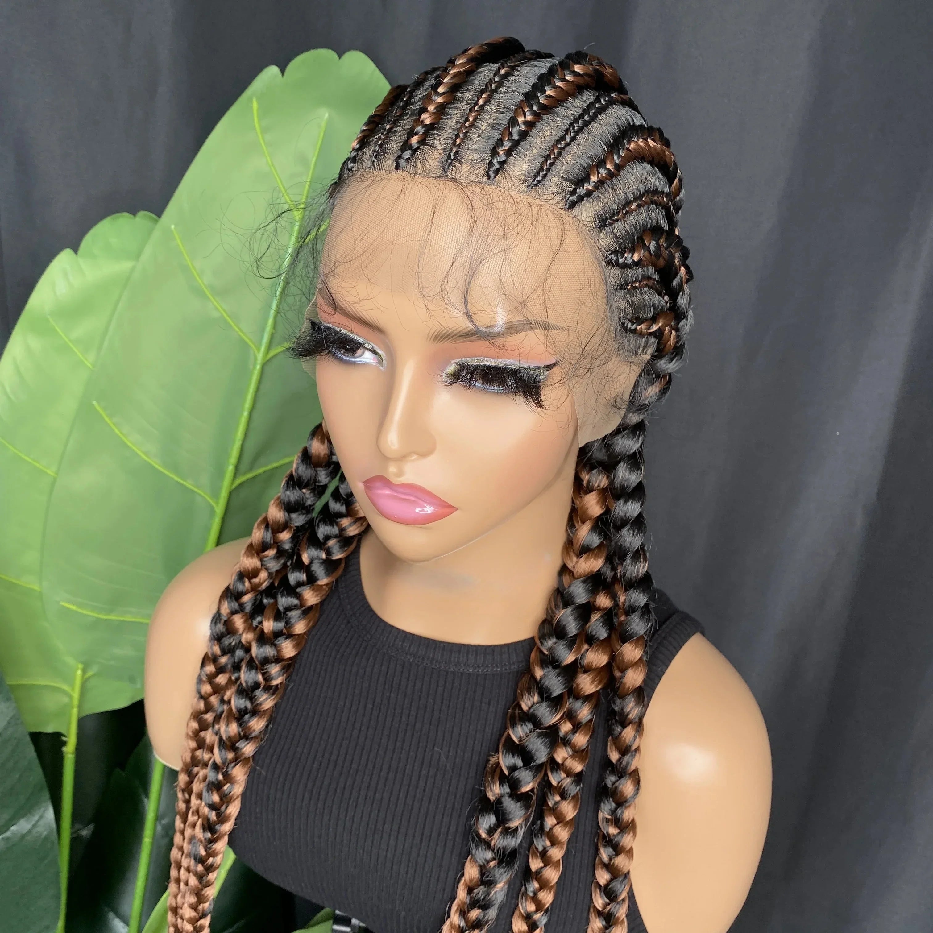 36" Knotless Box Braids Wig | Full Lace | Baby Hair | Natural Look | Synthetic Braids