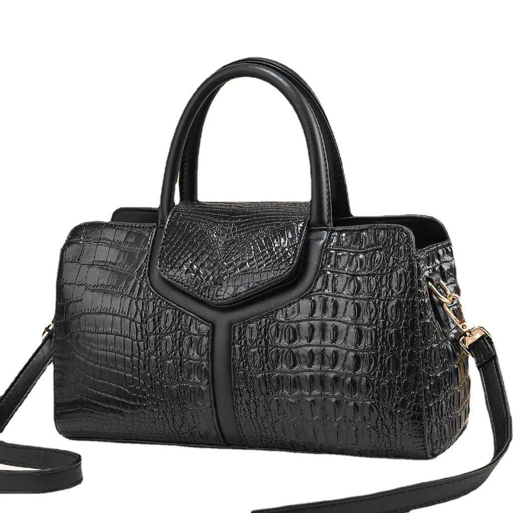 Bag Women New Fashion Crocodile Pattern Handbag | Large Capacity Casual Shoulder Messenger Bag (Purses &amp; Handbags)