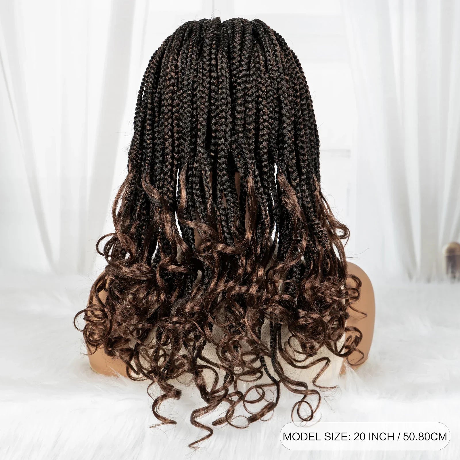 9x6 Lace Front Knotless Braids Wig with Curly Ends | Blended Box Braids