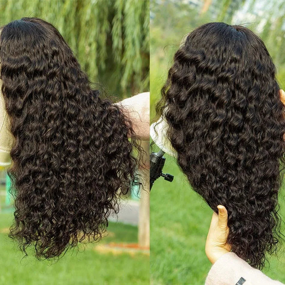 16 Inch Loose Water Wave Malaysian 13x4 Lace Front Wig Short Bob Wet & Wavy Glueless 4x4 Closure