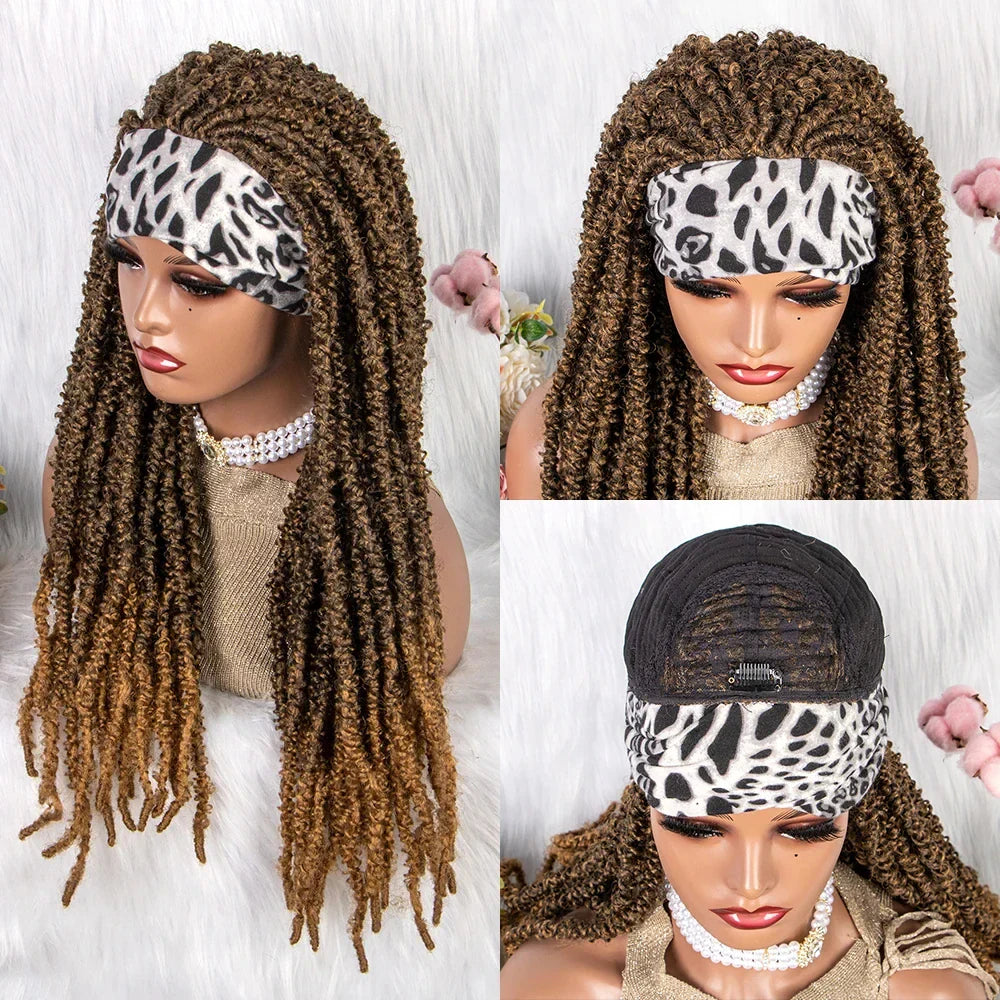 22" Curly Box Braids Wig | Crochet Hair | Heat Resistant | Daily Wear