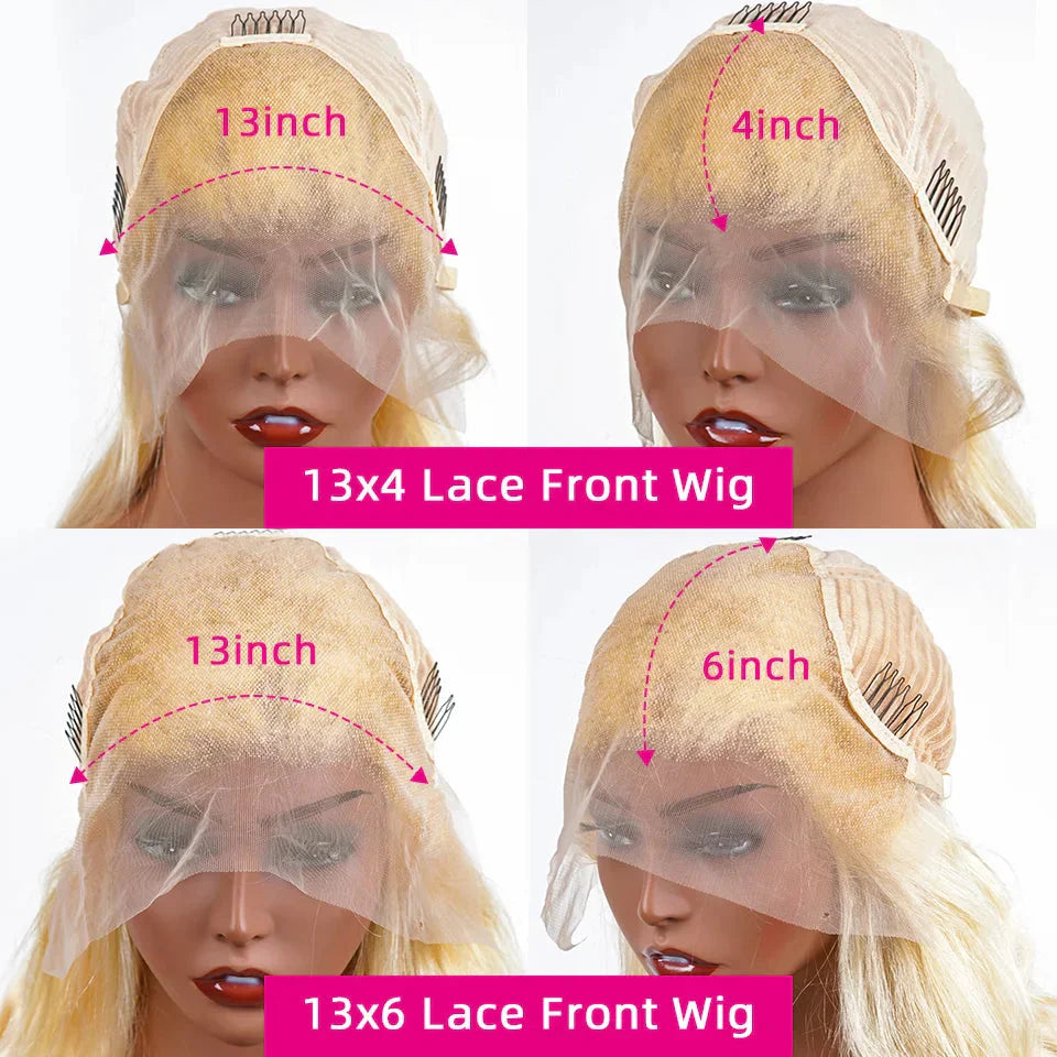 613 Blonde 13x6 HD Lace Frontal Wig - Brazilian Remy Hair - Body Wave - Pre Plucked - 30 Inches