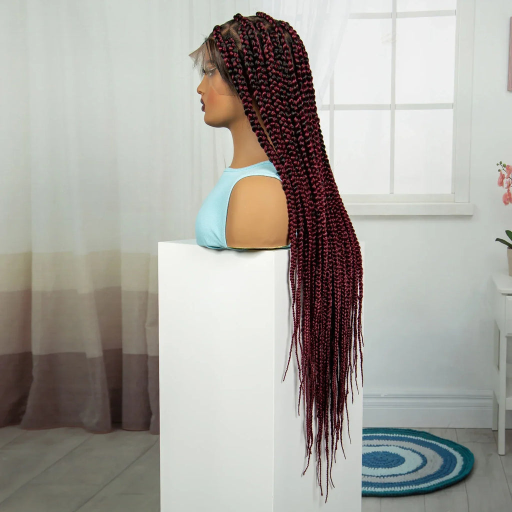 36" Knotless Box Braids Wig | Full Lace | Baby Hair | Natural Look