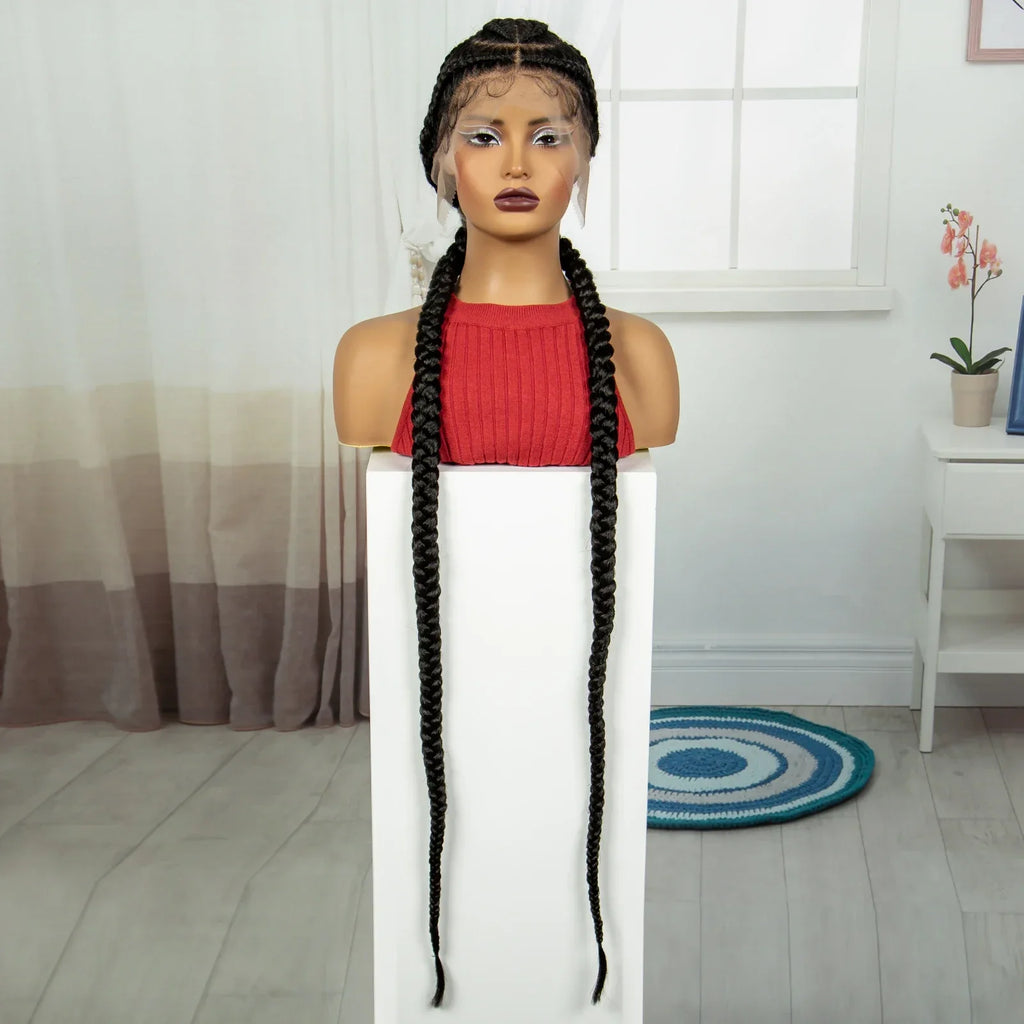 48" Super Long Cornrow Knotless Braids Wig | Full Lace Frontal