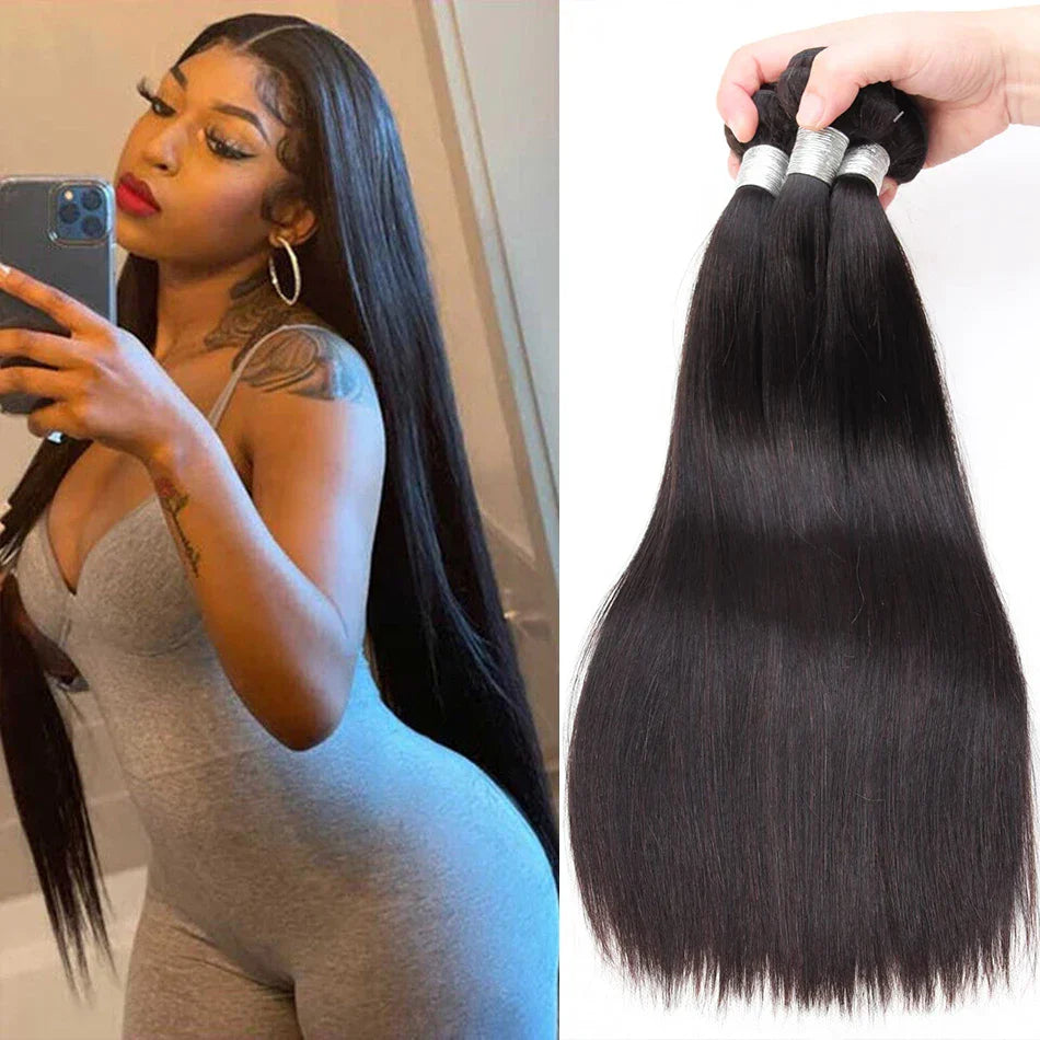 8-32 Inch Bone Straight Brazilian Remy Human Hair Weave Bundles | Natural Color 12A | 1, 3, or 4 Bundles