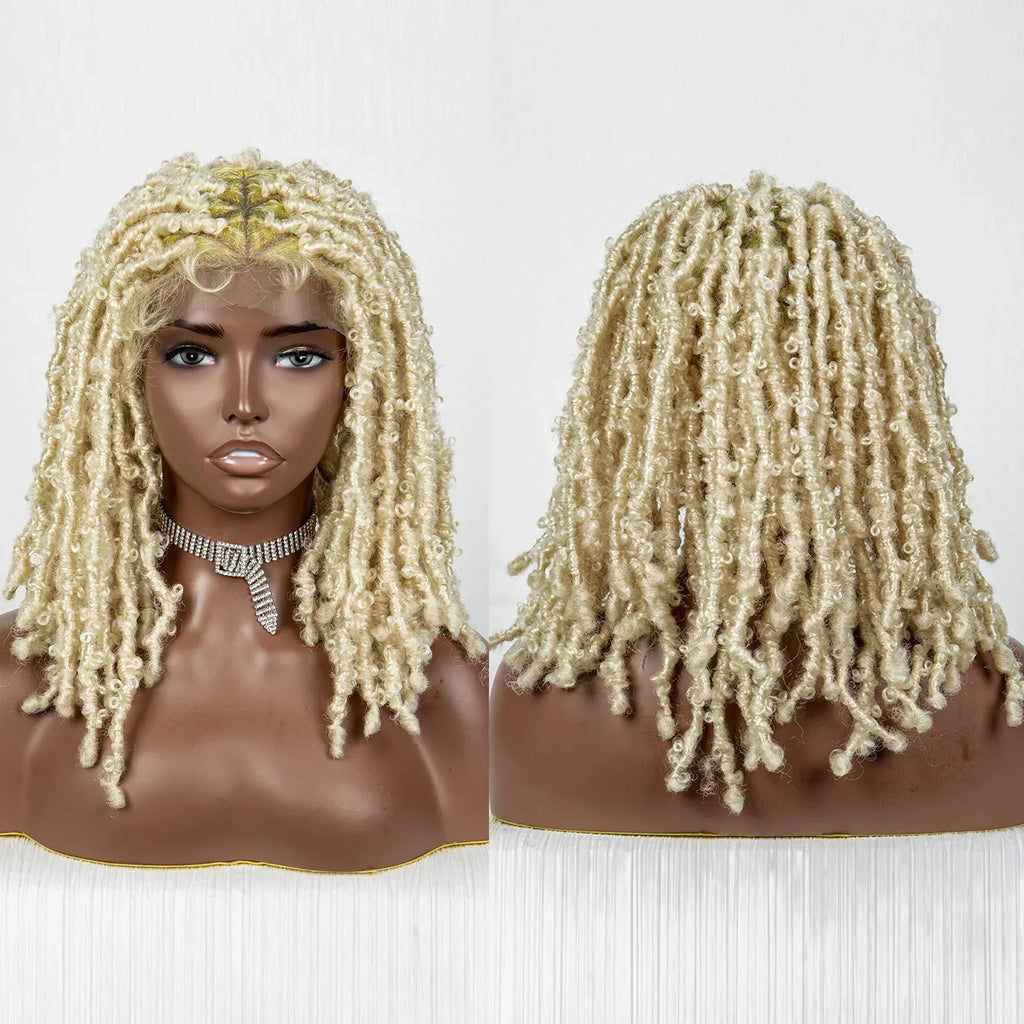 613 Blonde Butterfly Locs Braids Wig | Knotless Crochet | Full Lace