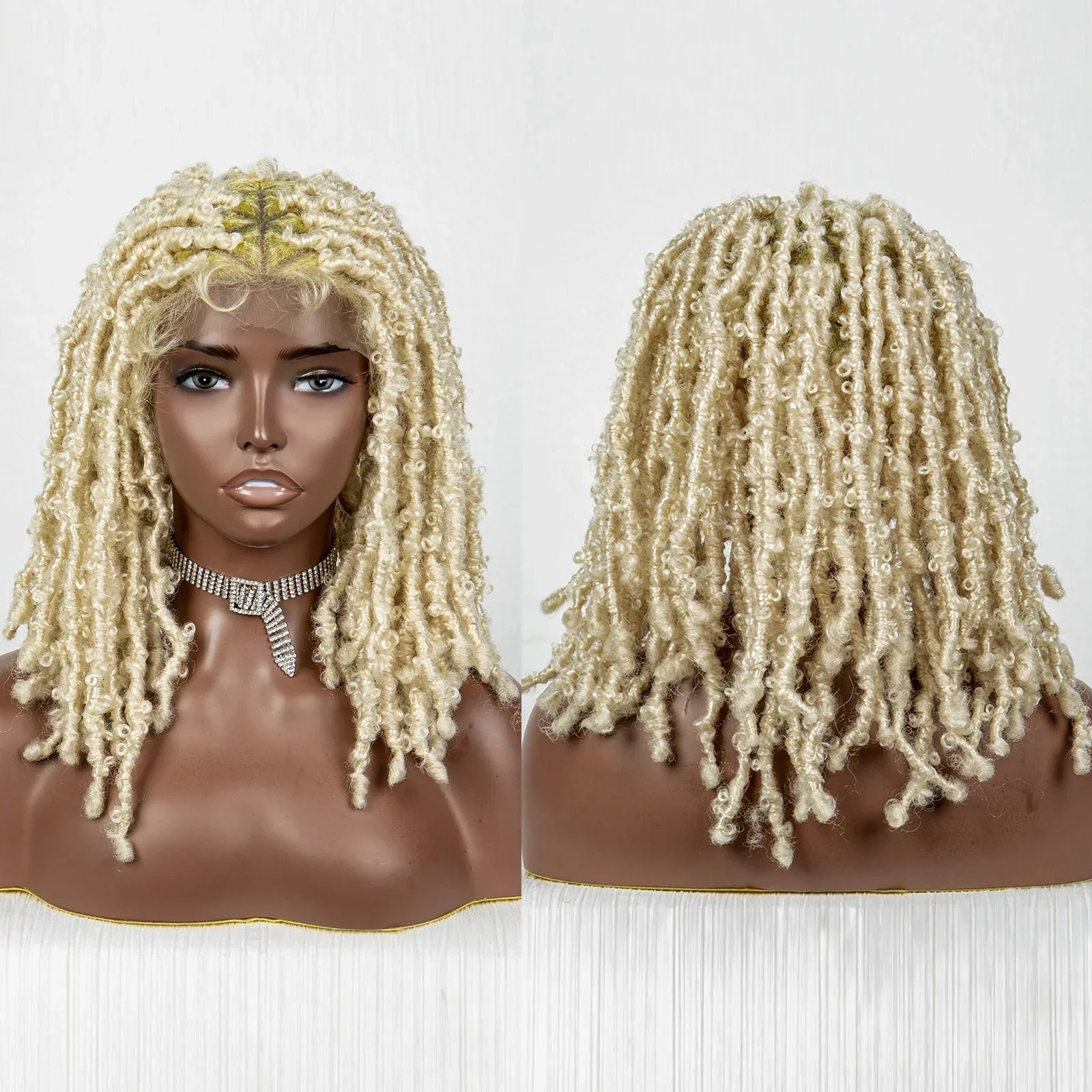 613 Blonde Butterfly Locs Braids Wig | Knotless Crochet | Full Lace