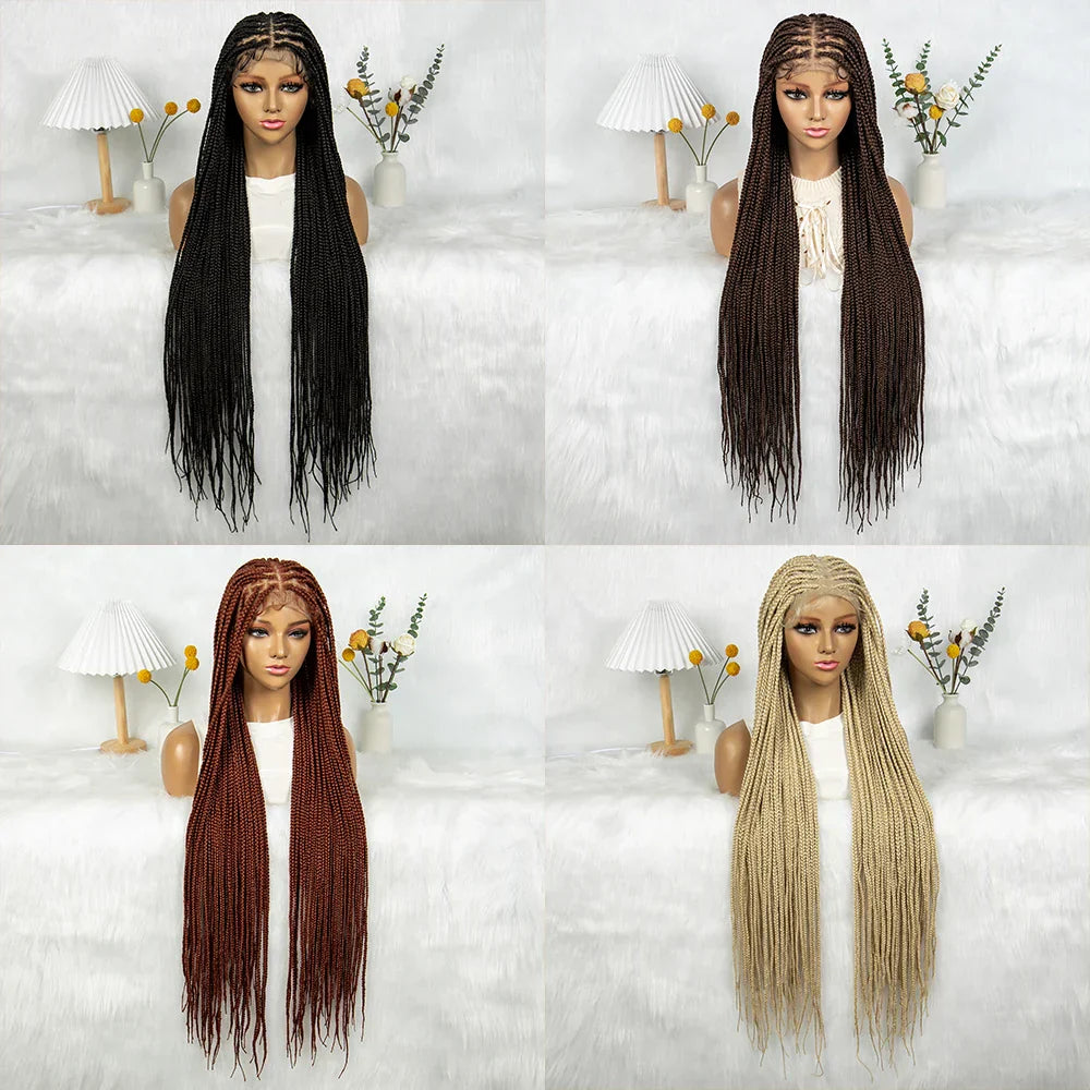 36" Twisted Box Braids Wig | Full Lace with Natural Hairline
