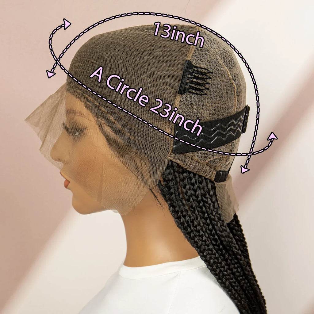 360 Lace Box Braided Wig | Cornrow Braids | Kanekalon Synthetic Hair | Natural Baby Hair