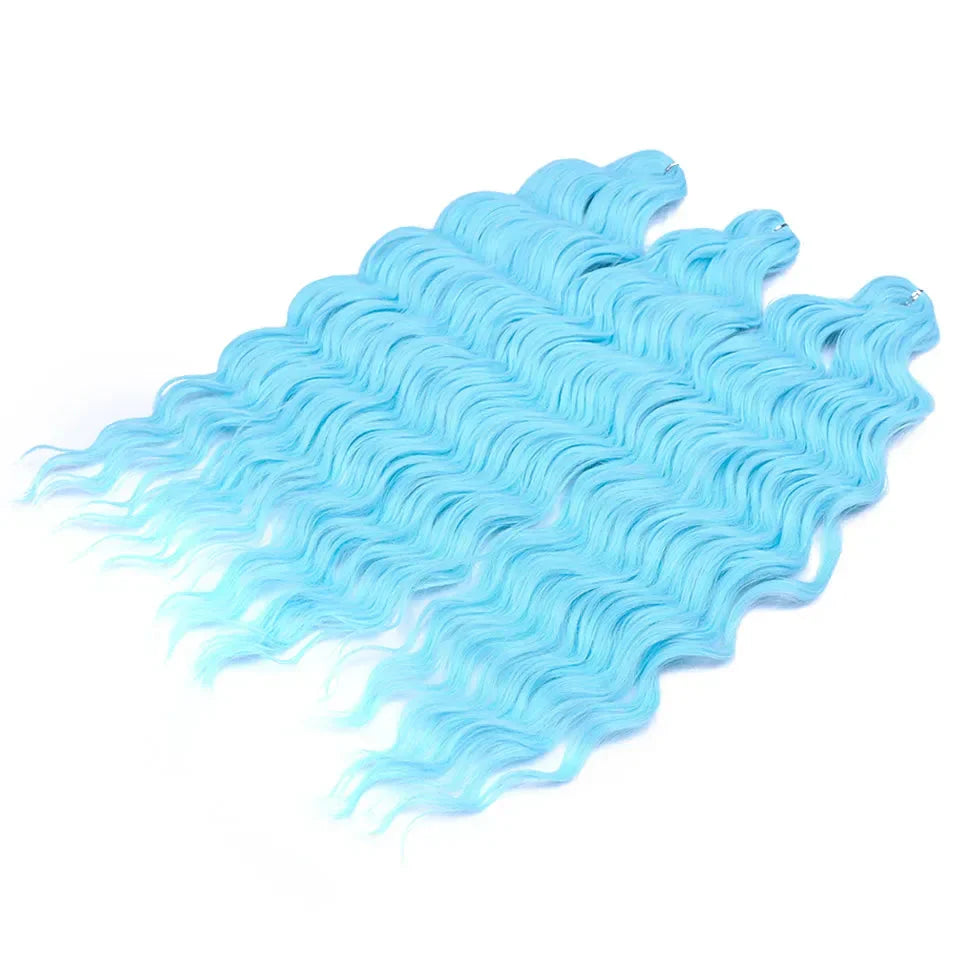 24" Orange Twist Crochet Hair | Synthetic Deep Wave Braiding Hair Extensions | Water Wave Hair | Heat Resistant Fiber | 60 Strands/Pack