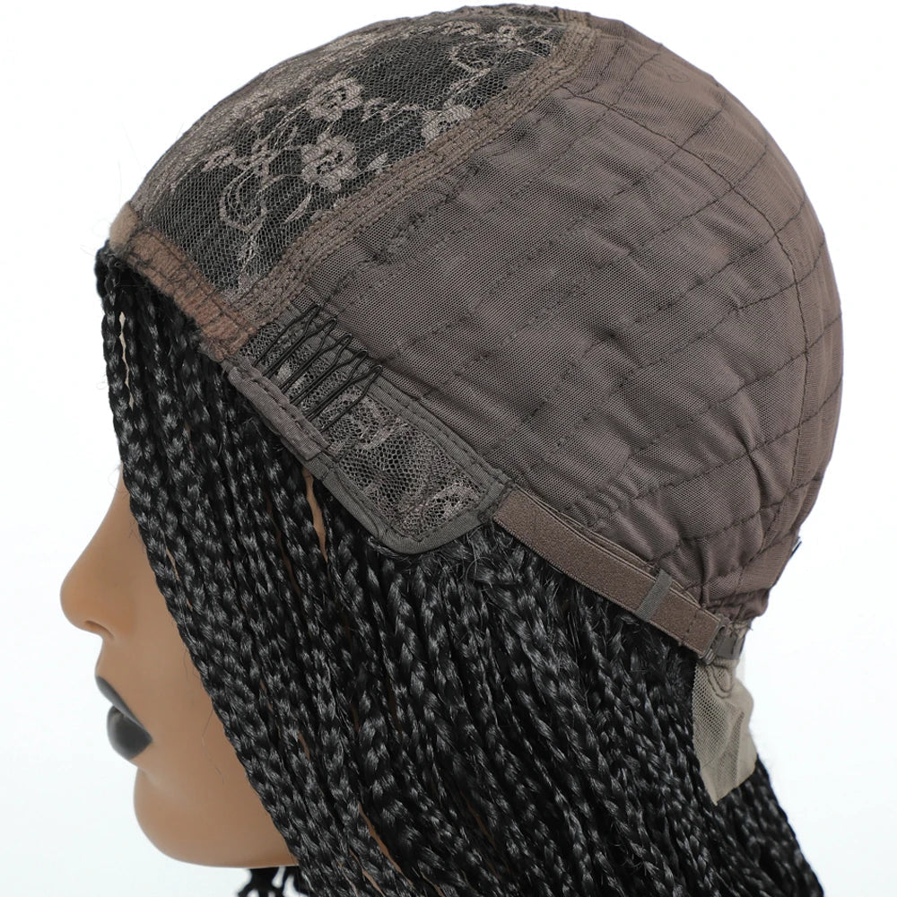 26" Ombre Box Braids Wig | Knotless | Crochet | 1B, 27, 30, Gray | Handmade