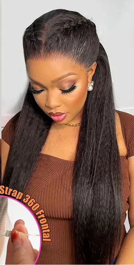 32-Inch Yaki Straight HD Lace Frontal Wig | 250% Density Glueless & Invisi-Drawstring
