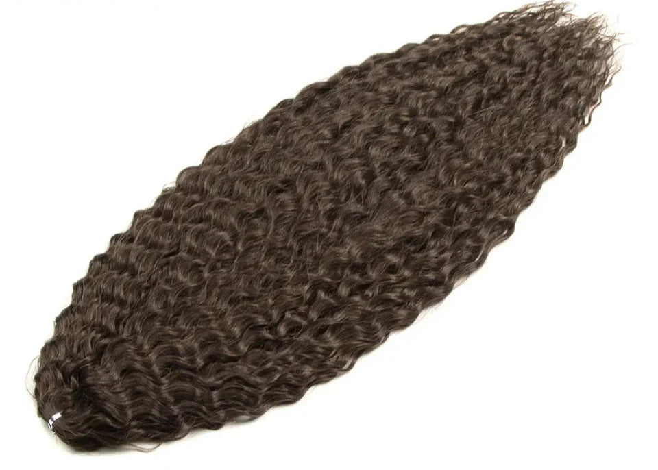 24" Water Wave Crochet Hair | Ombre Blonde Brown | Curly Twist Braids | Synthetic Braiding Hair Extensions | 60 Strands