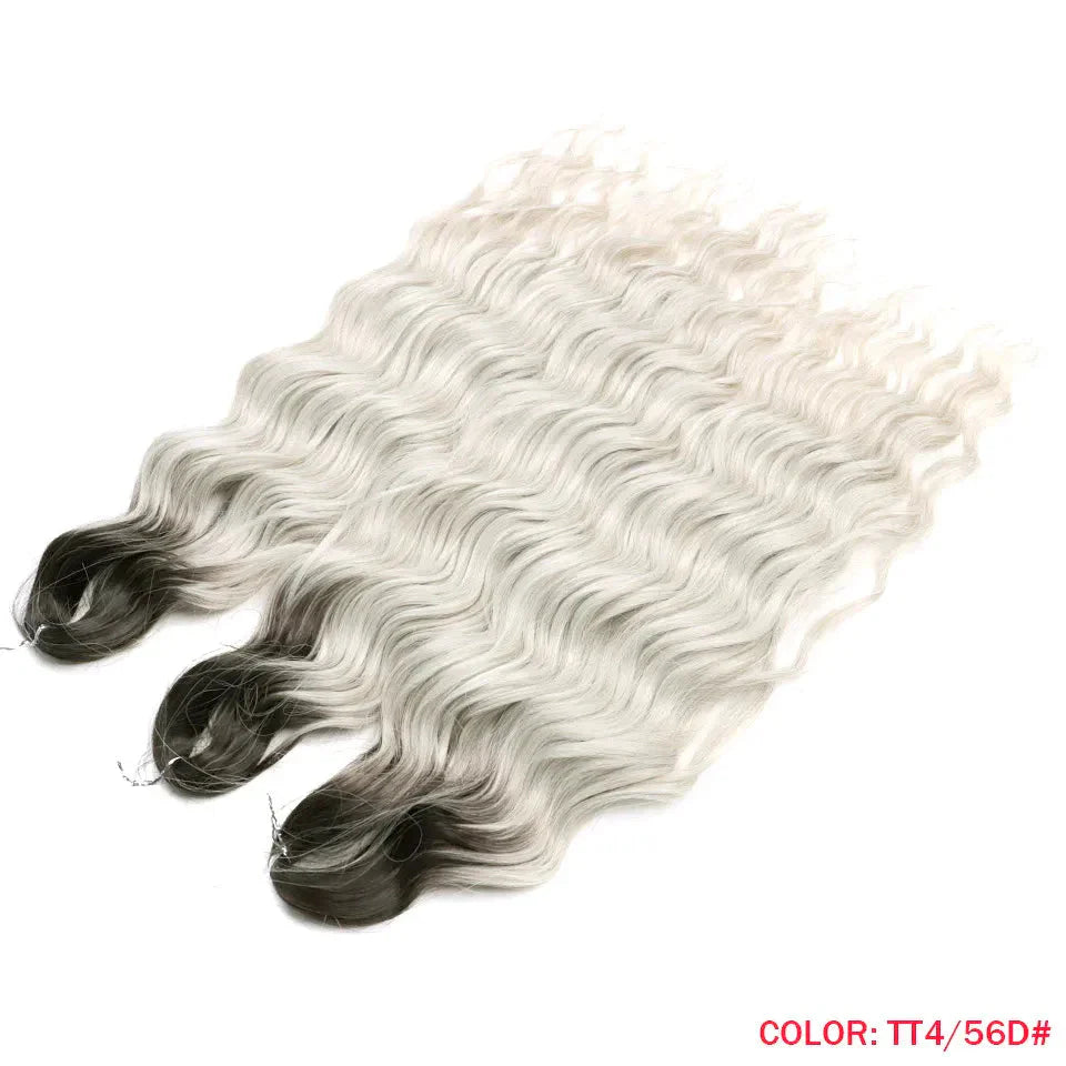 24" Orange Twist Crochet Hair | Synthetic Deep Wave Braiding Hair Extensions | Water Wave Hair | Heat Resistant Fiber | 60 Strands/Pack