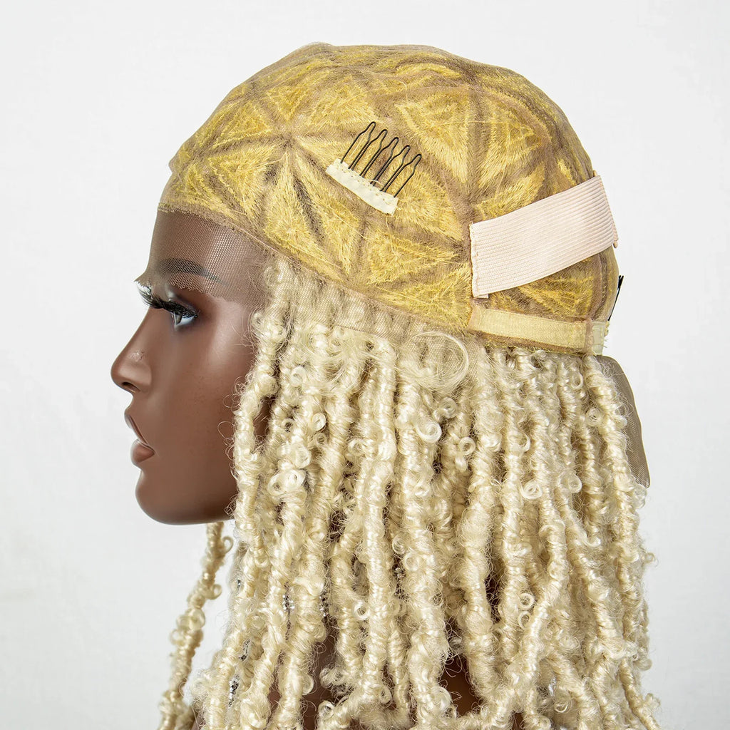 613 Blonde Butterfly Locs Braids Wig | Knotless Crochet | Full Lace