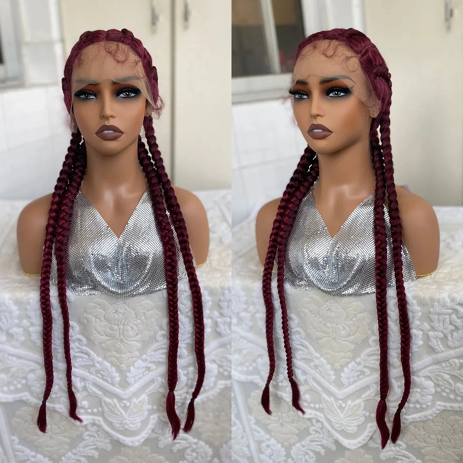 32" Senegalese Twist Lace Front Wig | 4 Twist Braids | DIY Cosplay Wig | Synthetic Braiding Hair