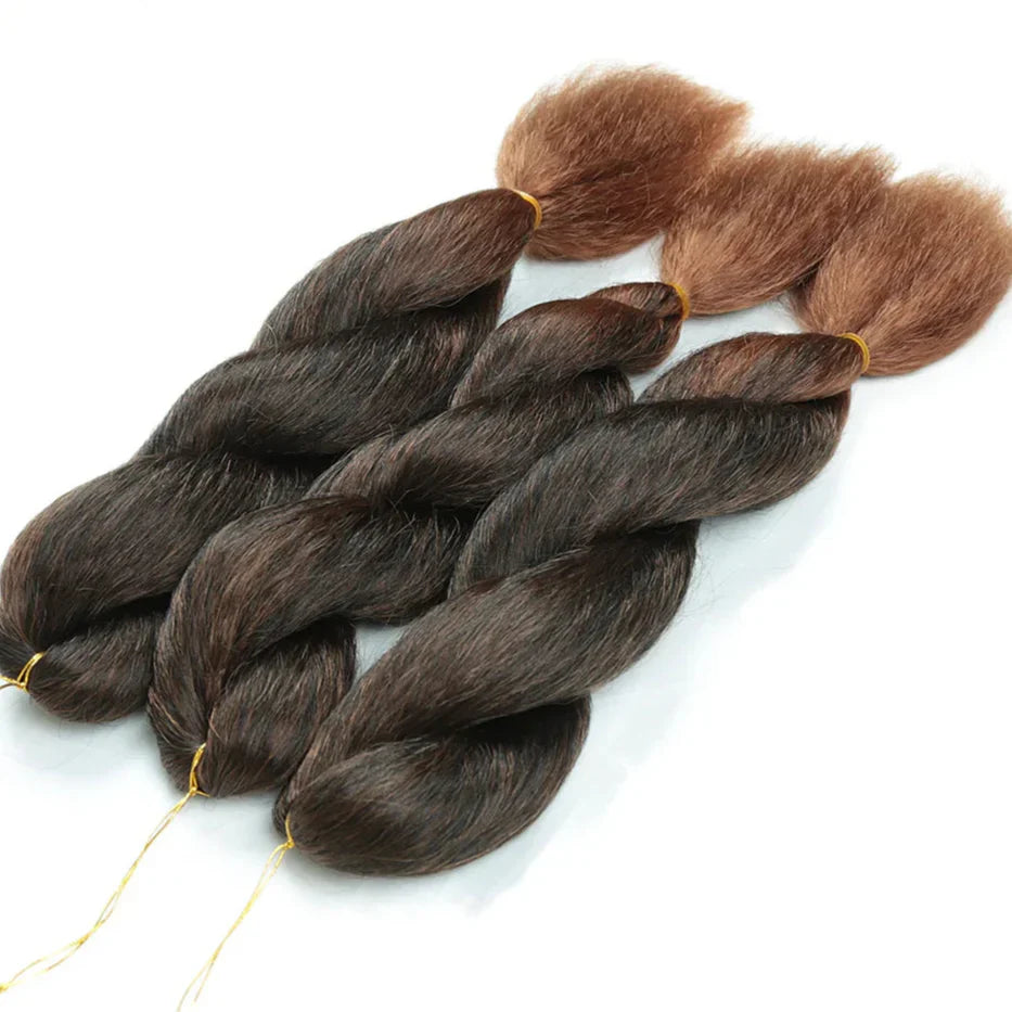 32" Full Lace Knotless Box Braids Wig - Synthetic - with Baby Hair - Medium Brown Lace