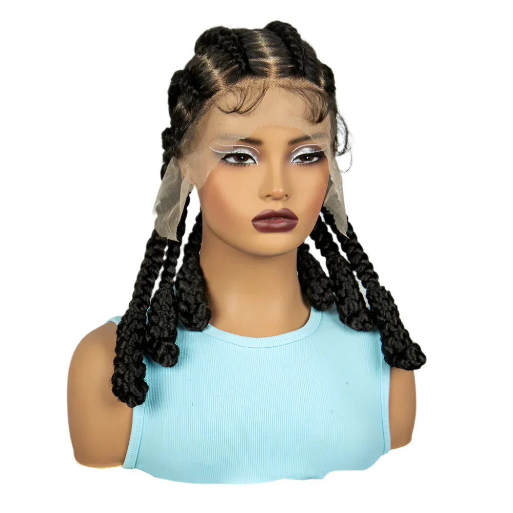 16" Natural Cornrow Braids Wig | Transparent Full Lace | Baby Hair