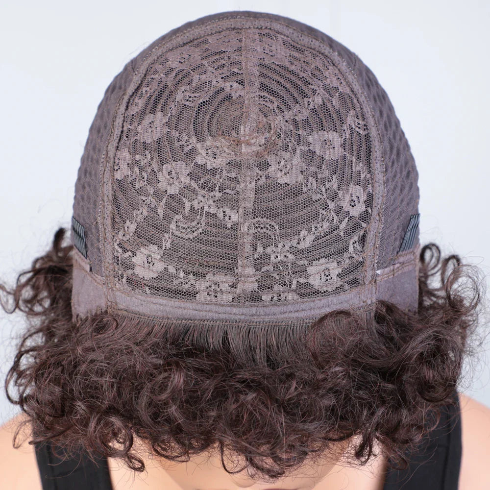 Afro Kinky Curly Wig | Short Full Machine Made Remy Human Hair (Glueless "Wear to Go")